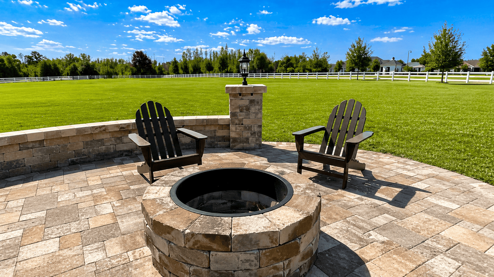 Fire pit wall installation in Tampa Bay by Dr Pavers Design