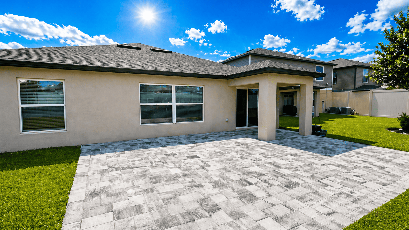 Completed paver patio installation in Tampa Bay by Dr Pavers Design