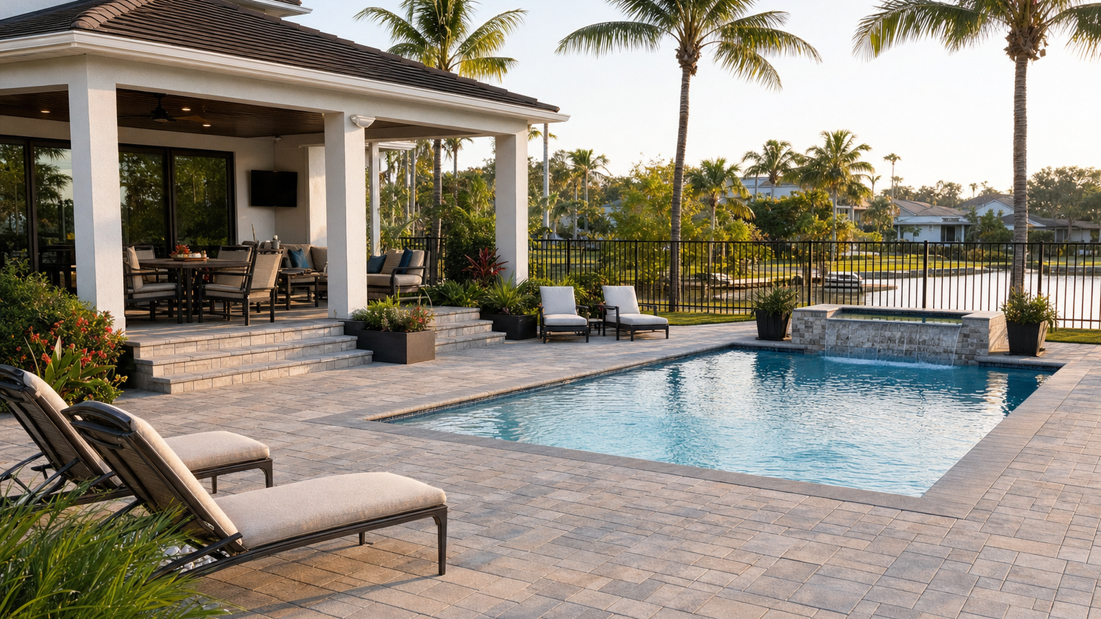 pool deck pavers Tampa Bay residential project